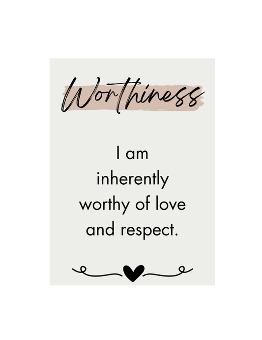 Digital Worthiness Theme Self-Love Affirmation Card