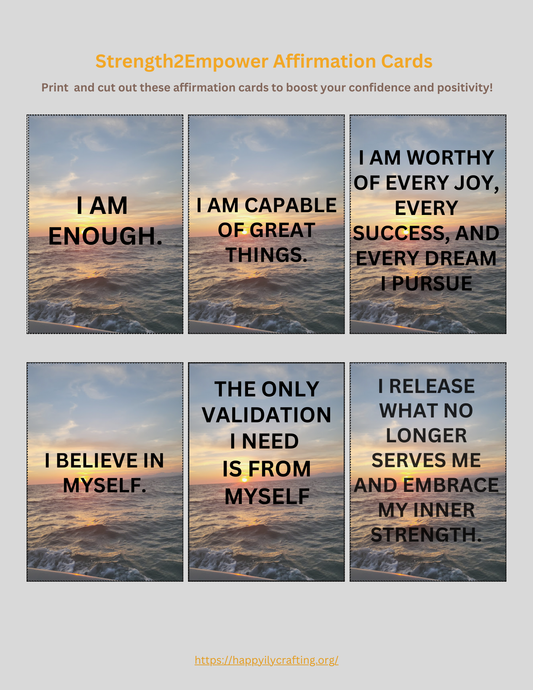 Empowerment Affirmation Cards – Set of 6 (PDF)